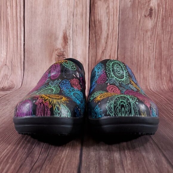 Crocs Womens 6 Neria Pro II Clog Multi Floral Slip Resistant Work Shoes 205385 - Picture 5 of 15